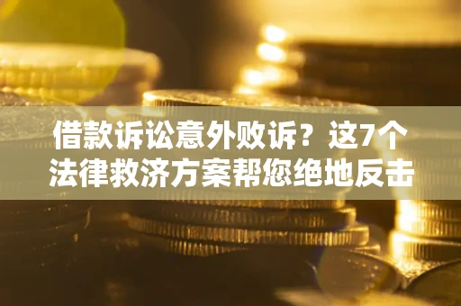 武汉借款诉讼意外败诉？这7个法律救济方案帮您绝地反击！