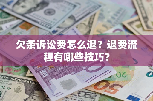 武汉欠条诉讼费怎么退？退费流程有哪些技巧？
