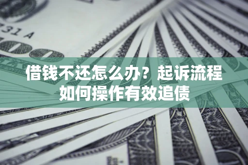 武汉借钱不还怎么办？起诉流程如何操作有效追债