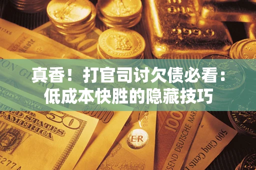 武汉真香！打官司讨欠债必看：低成本快胜的隐藏技巧